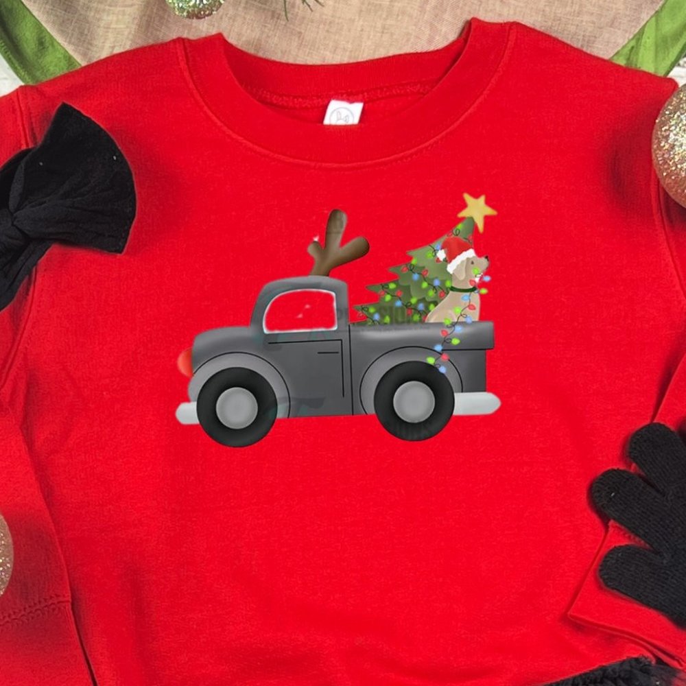 Christmas Truck Bringing Great Stuff! Super comfy unisex red sweatshirt